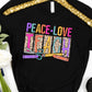Peace love teach leopard supplies-DTF