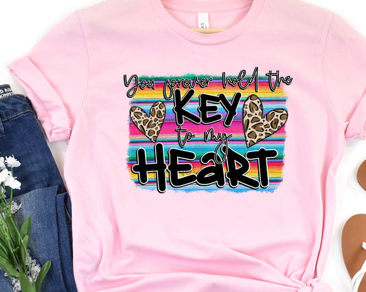 You forever hold the key to my heart serape background-DTF