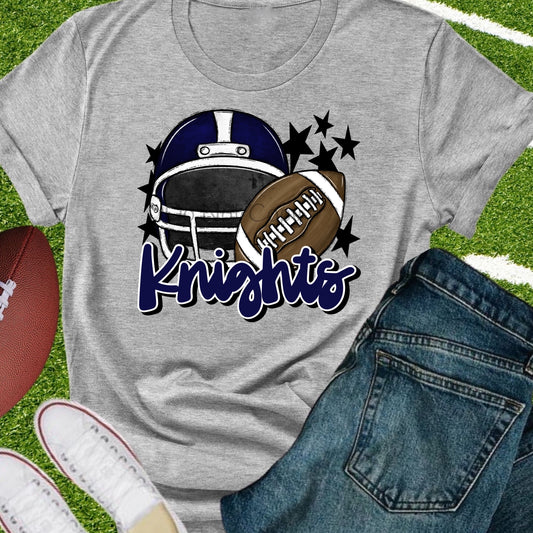 Knights football helmet navy-DTF
