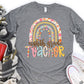 Eight grade teacher floral rainbow-DTF