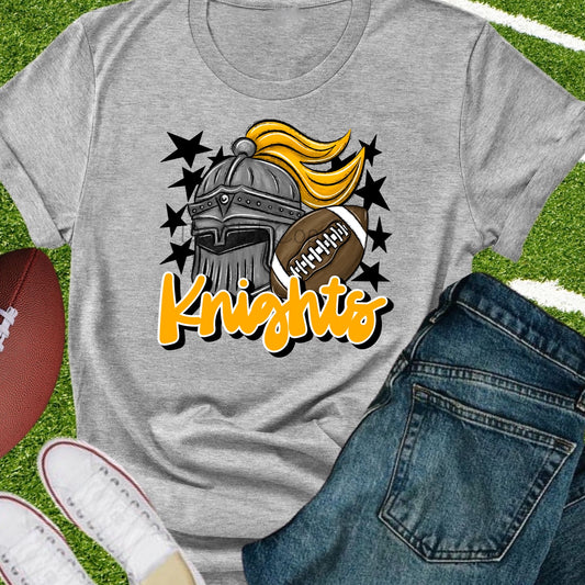 Knights football gold-DTF