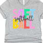 Softball cursive over softball-DTF