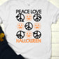 Peace love Halloween pumpkin flowers-DTF