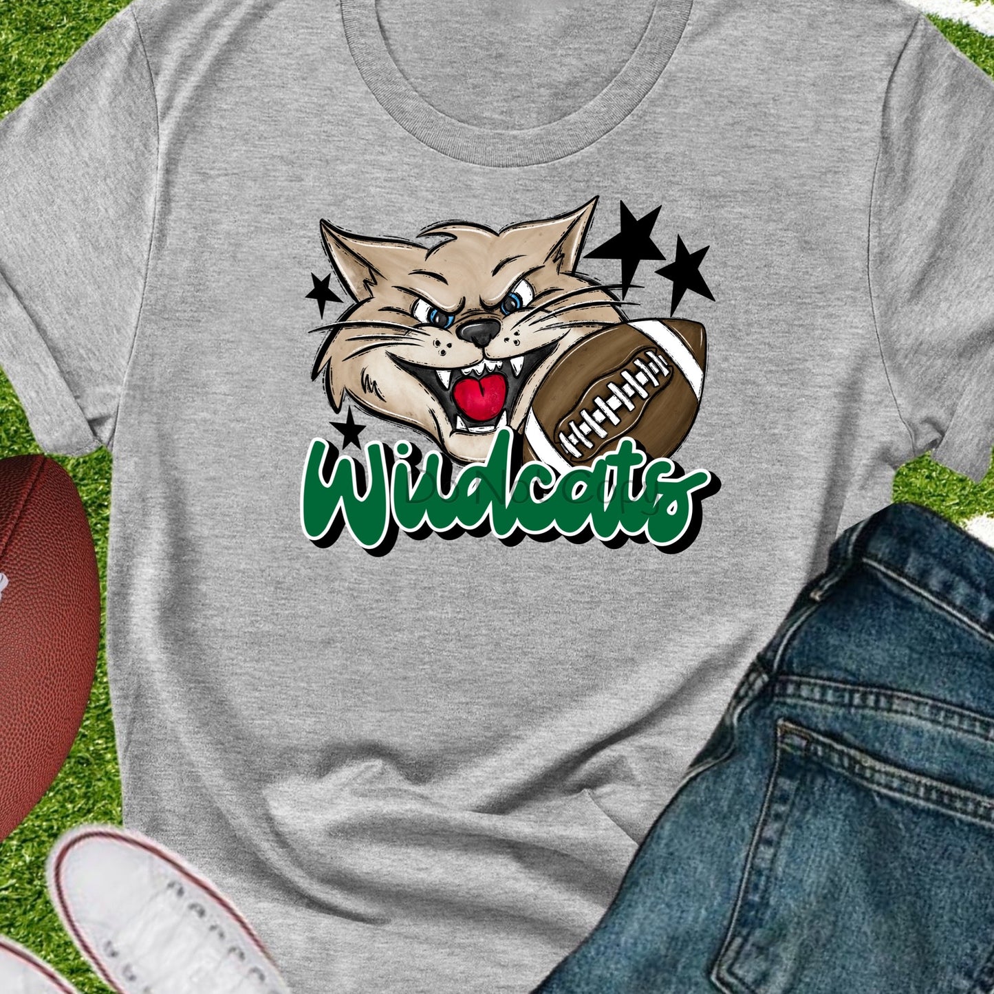 Wildcats football green-DTF