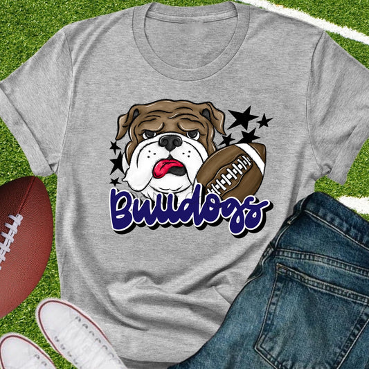 Bulldogs football blue-DTF