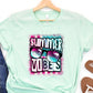 Summer vibes sunglasses flag background-DTF