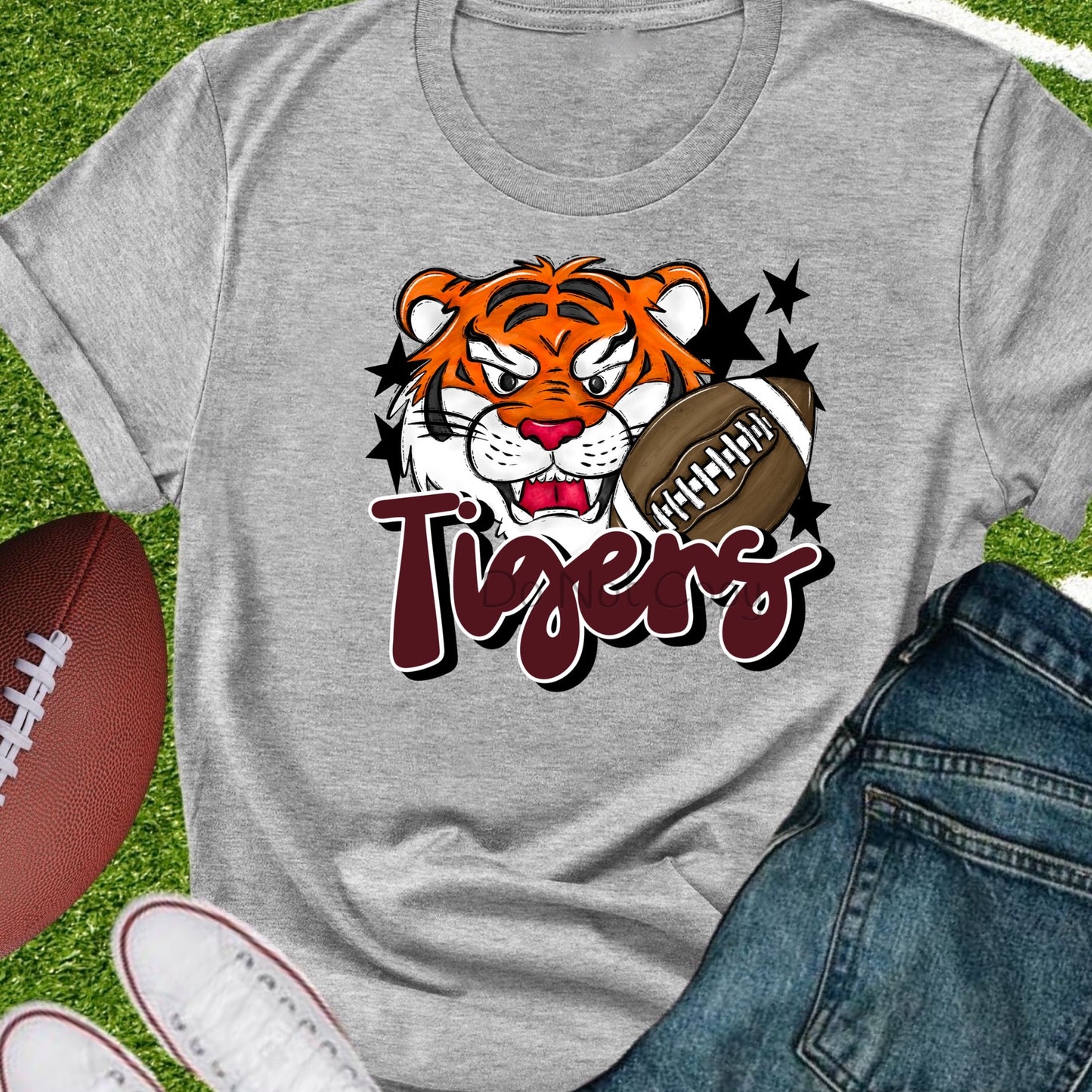 Tigers football maroon-DTF