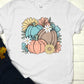 Pumpkin scene flowers-DTF