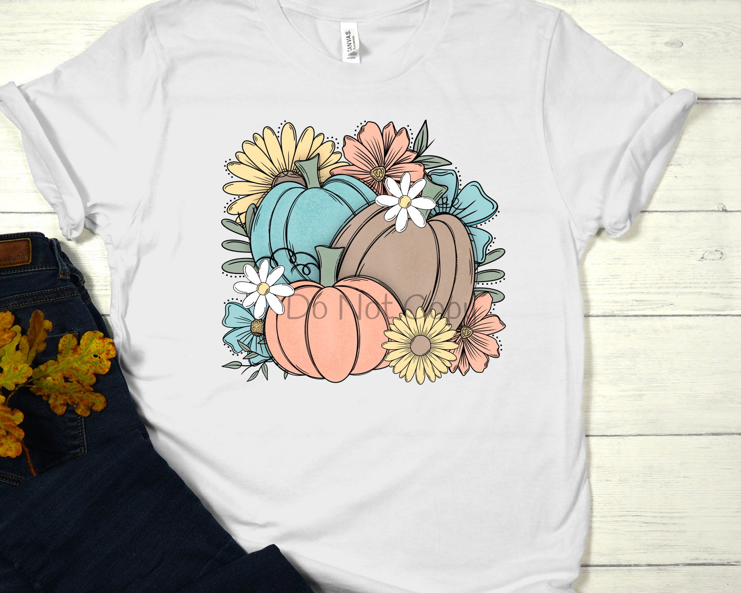 Pumpkin scene flowers-DTF