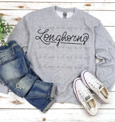 Hand lettered Longhorns-DTF