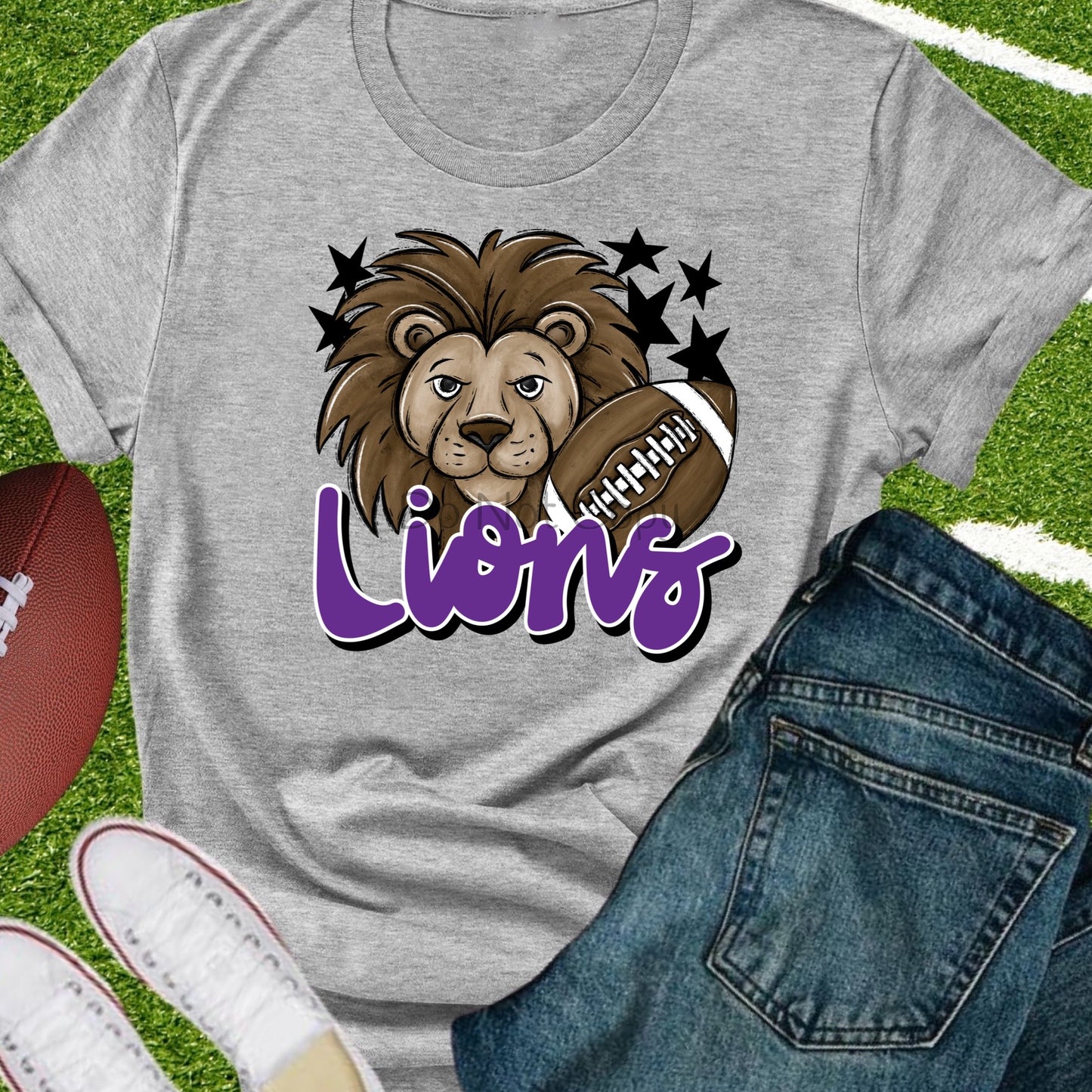 Lions football purple-DTF