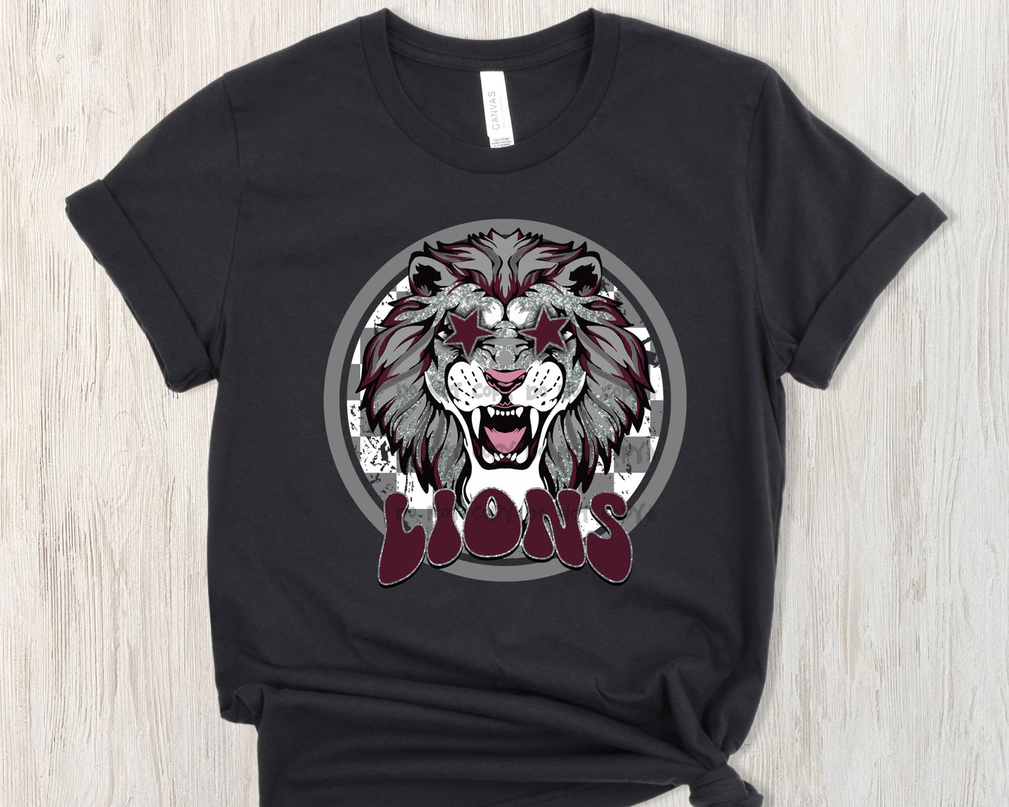 Lions Maroon Grey- DTF