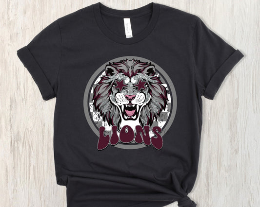 Lions Maroon Grey- DTF