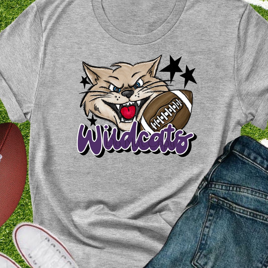 Wildcats football purple-DTF