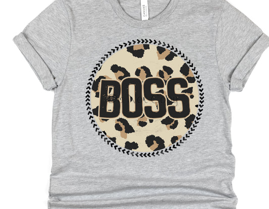 Boss circle leopard-DTF