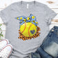 Softball light blue bow-DTF