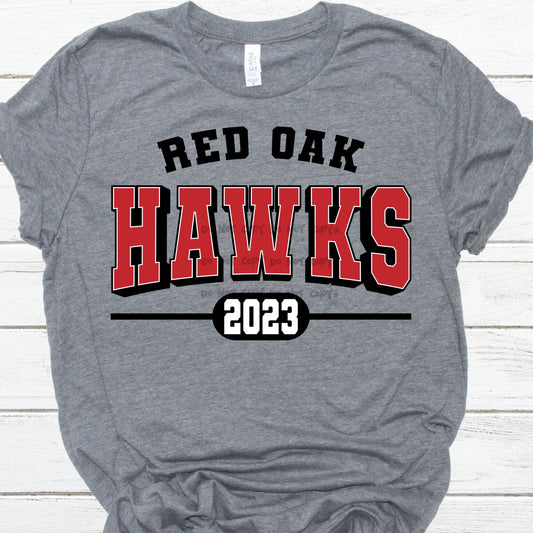 Red Oak Hawks -DTF