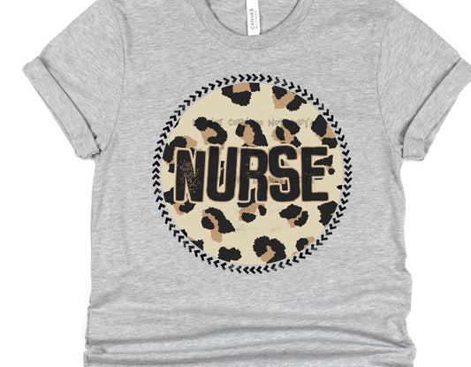 Nurse leopard circle- DTF