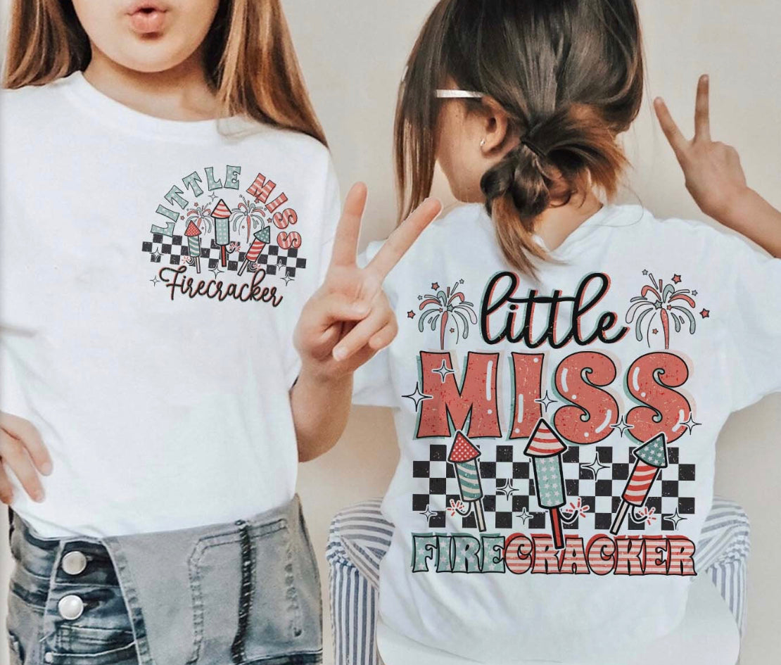 Little miss fire cracker (BACK)-DTF