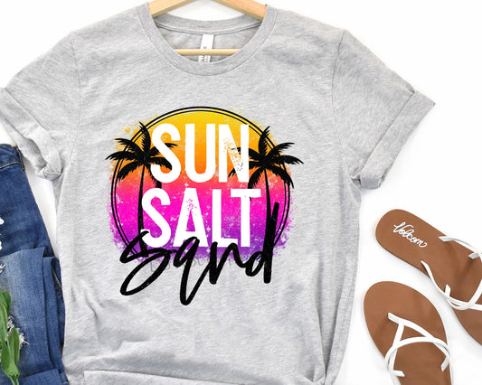 Sun salt italics palm trees-DTF