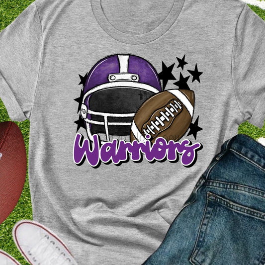 Warriors football helmet purple-DTF