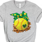 Softball green bow-DTF