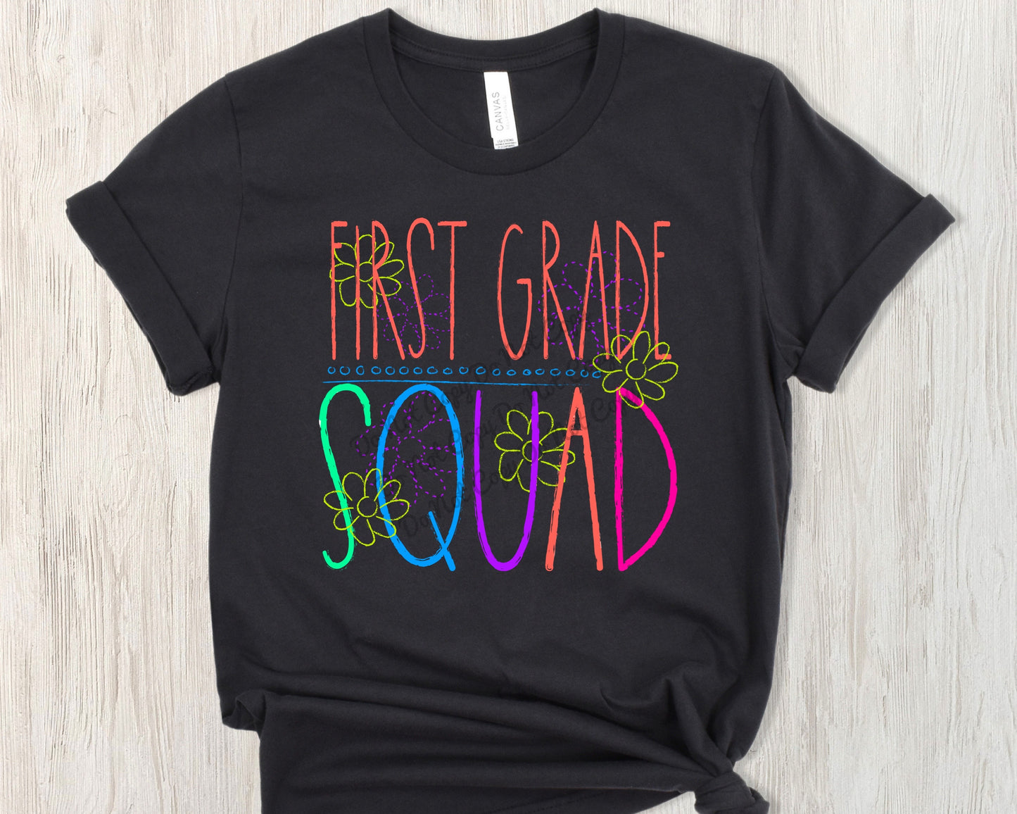 Chalkboard first grade squad-DTF