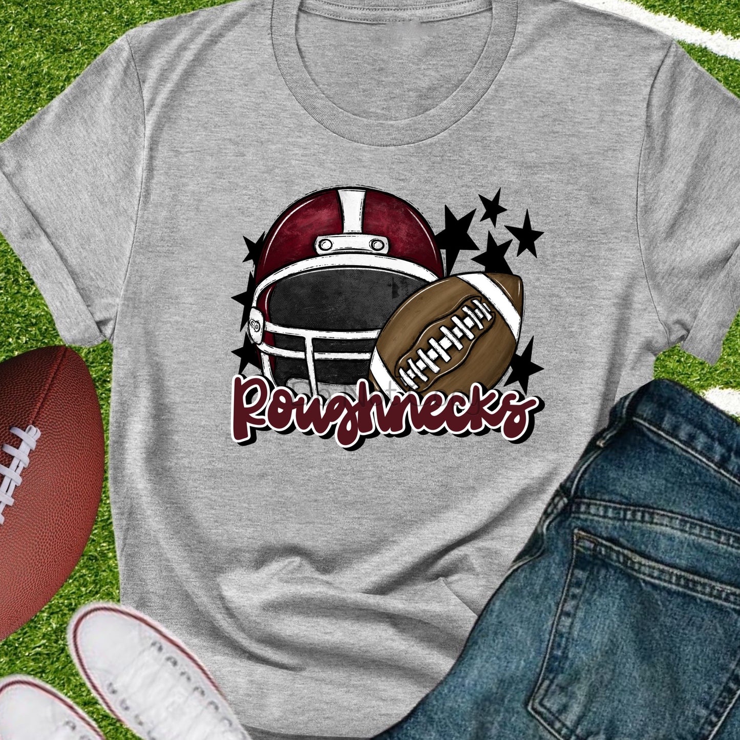 Roughnecks football helmet maroon-DTF