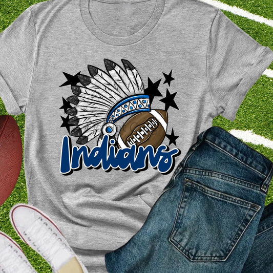 Indians football royal blue-DTF