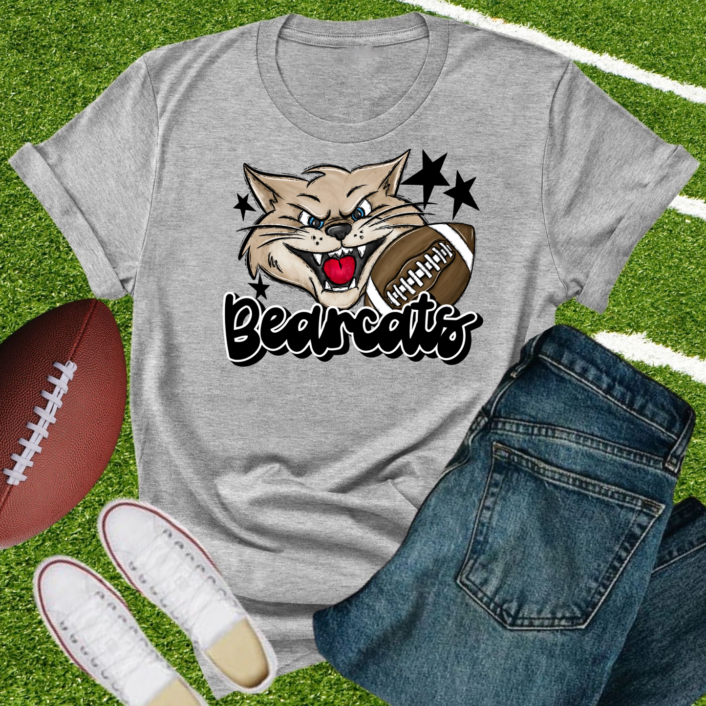 Bearcats football black -DTF