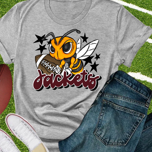 Jackets football maroon-DTF
