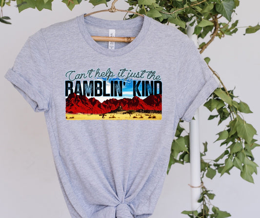 Can’t help it just the ramblin’ kind blue red-DTF