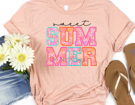 Sweet summer embroidery style-DTF