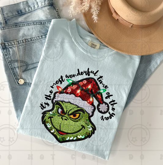 its the most wonderful time of the year faux light up  -DTF&UV