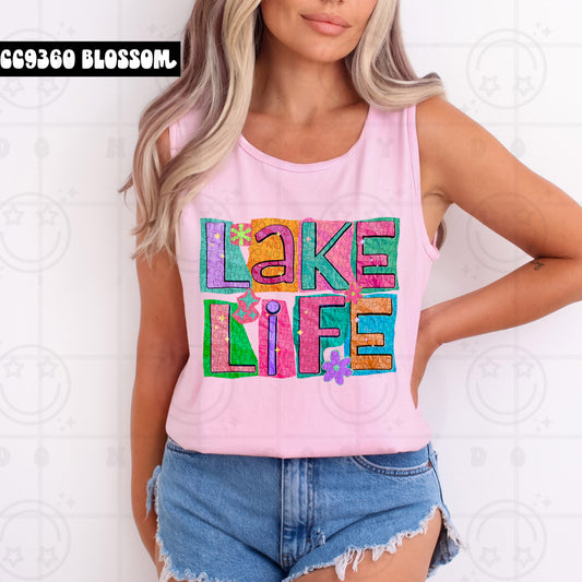 lake life faux paper background -DTF