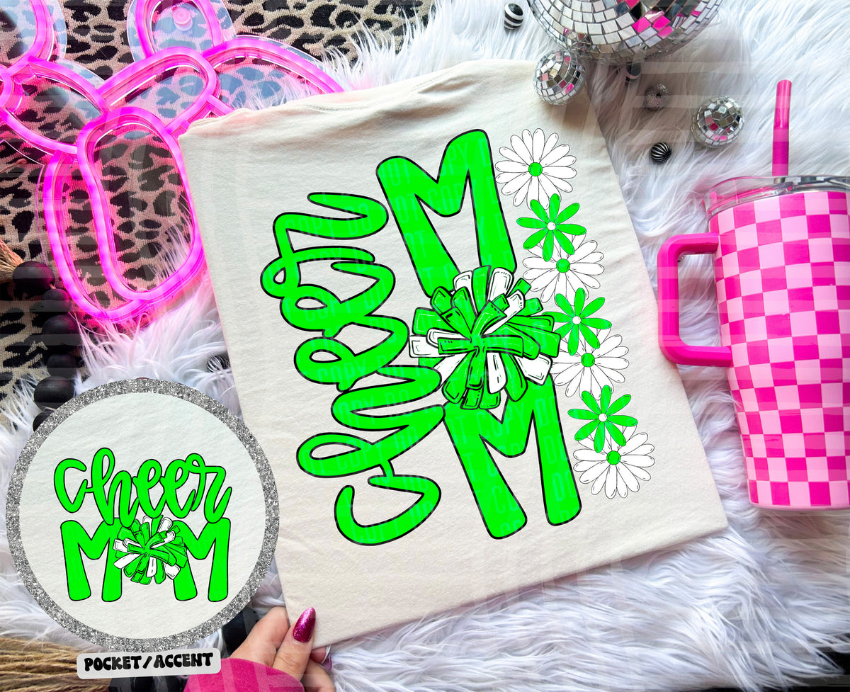 Cheer Mom (Includes front and back-COLORS IN DROPDOWN)- DTF&UV