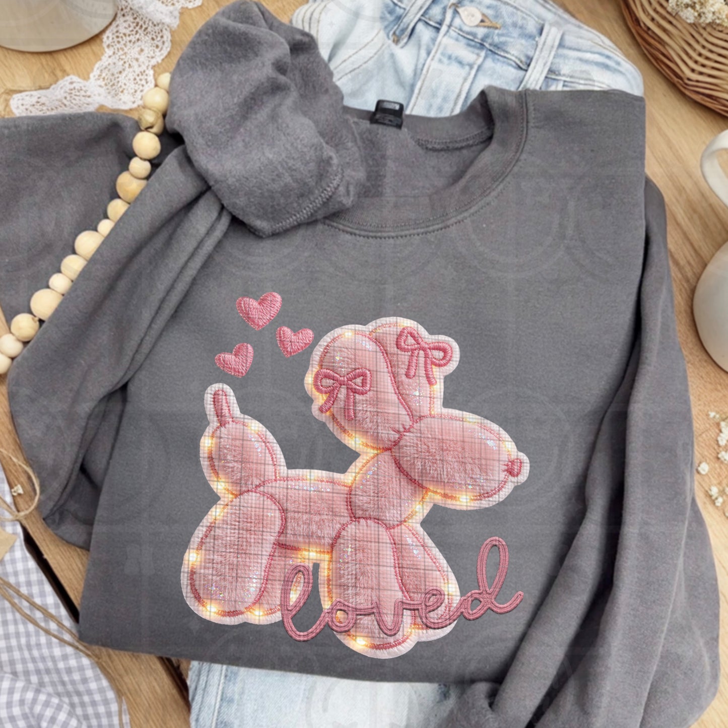 loved faux balloon dog lights -DTF&UV