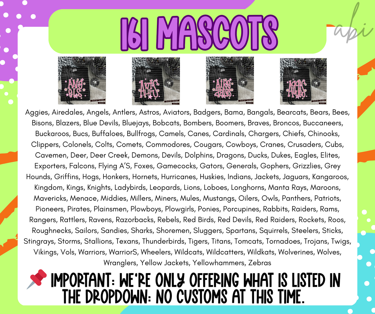 Seersucker Mascots (Dropdown)- DTF&UV