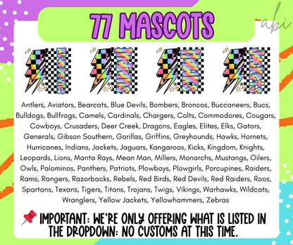 Neon Side Bolt Mascots (Dropdown)- DTF&UV