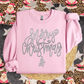 Merry Christmas script faux emb(ALL colors in this listing- dropdown)-dtf