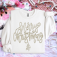 Merry Christmas script faux emb(ALL colors in this listing- dropdown)-dtf