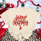 Merry Christmas script faux emb(ALL colors in this listing- dropdown)-dtf