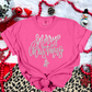 Merry Christmas script faux emb(ALL colors in this listing- dropdown)-dtf