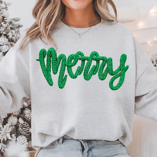 merry green crochet-DTF&UV