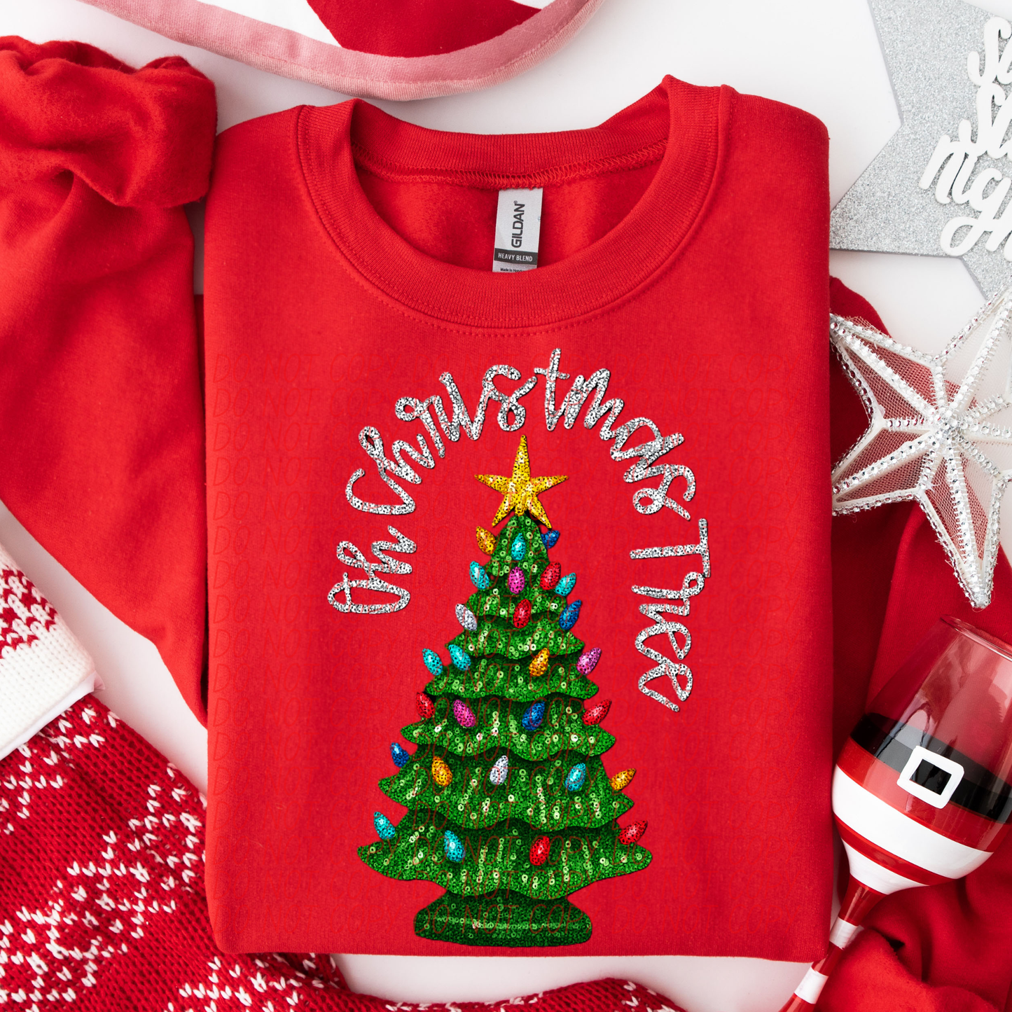 oh christmas tree sequins-DTF&UV