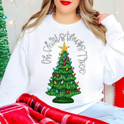 oh christmas tree faux sequins-DTF&UV