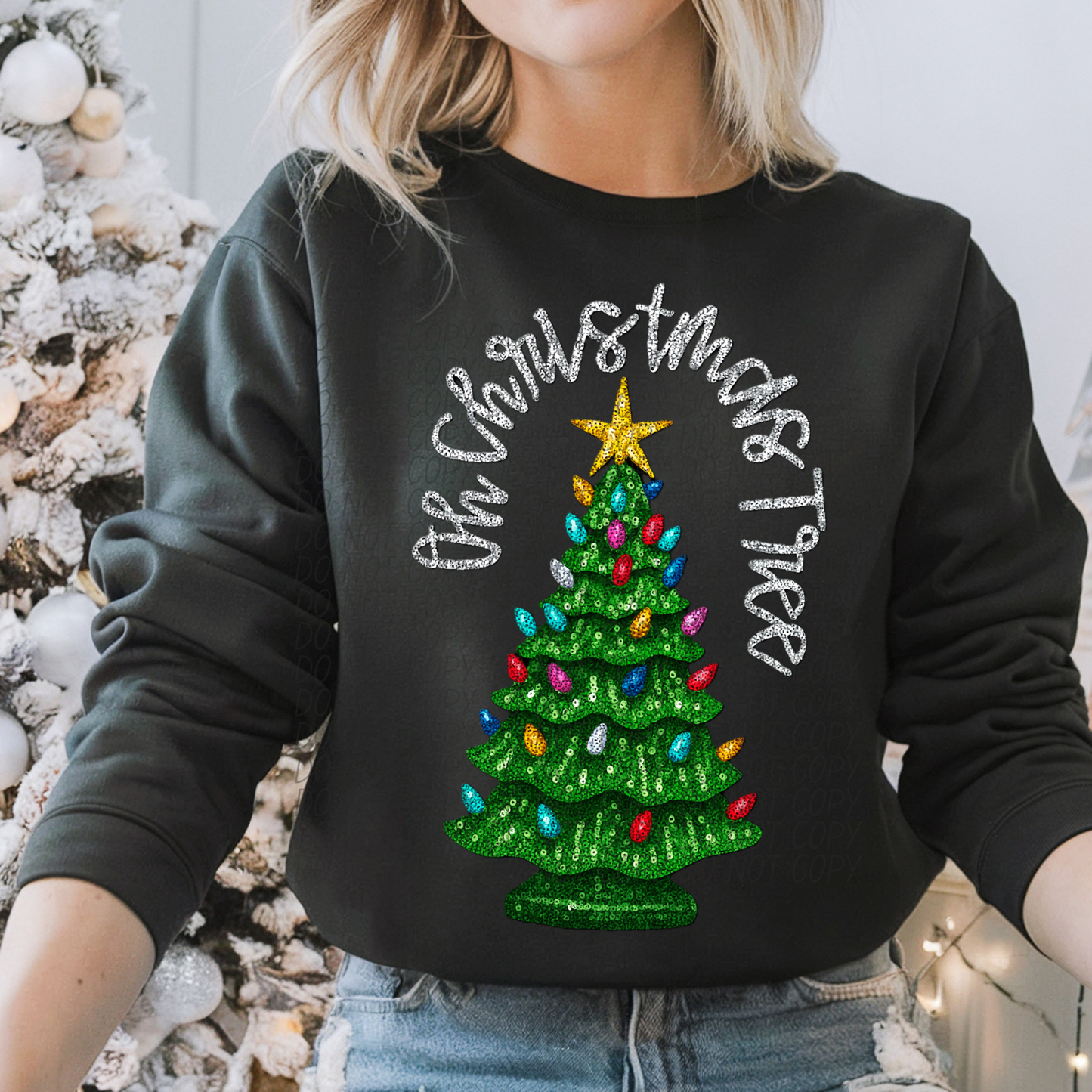 oh christmas tree sequins-DTF&UV