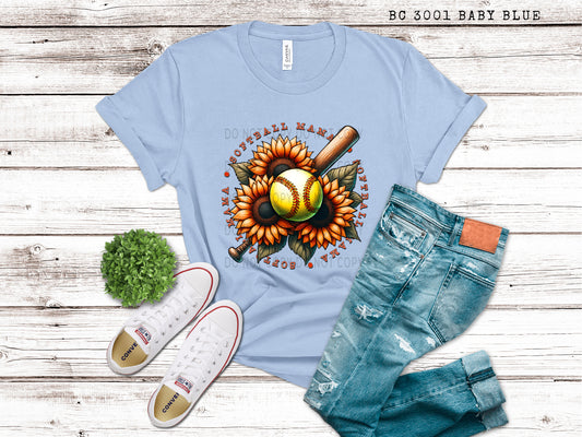 Softball Mama With Sunflowers - DTF