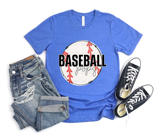 Baseball Pops White Outline -DTF