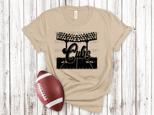 Cubs Football Field BLK - DTF